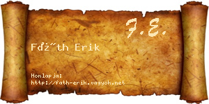 Fáth Erik névjegykártya
